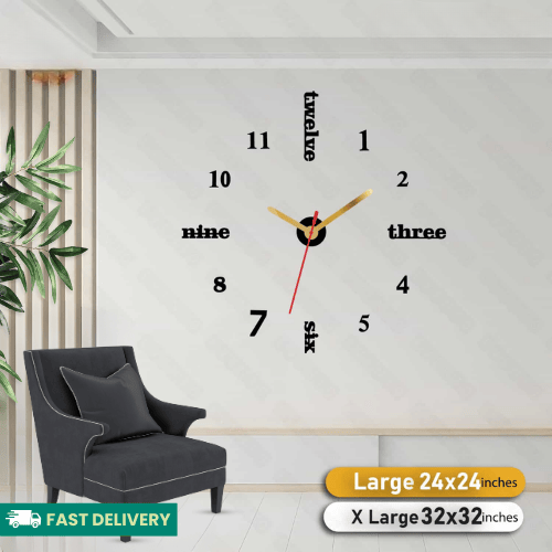 3D DIY Wooden Clock For Wall Decor