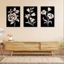 3 Frame Rose Panels For Wall Decor