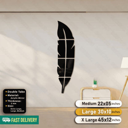 Golden, Silver and Black Acrylic Leaf For Wall Decor