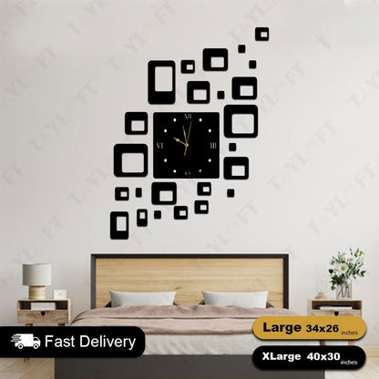 Box Wooden Clock For Wall Decor