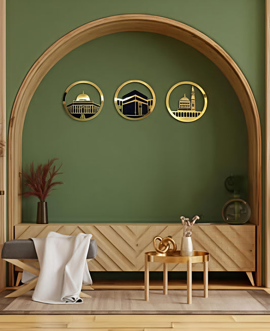 Round Kaaba, Masjid Al-Aqsa, and Masjid e Nabawi